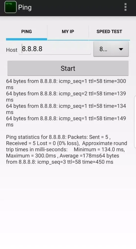 Ping 스크린샷