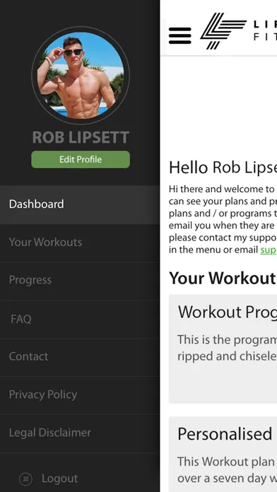 Zrzuty ekranu Lipsett Fitness