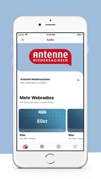 Ảnh chụp màn hình của Antenne Niedersachsen
