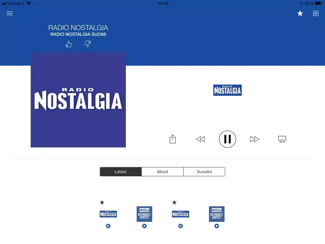 Radio Nostalgia Suomi iPad  স্ক্রিনশট