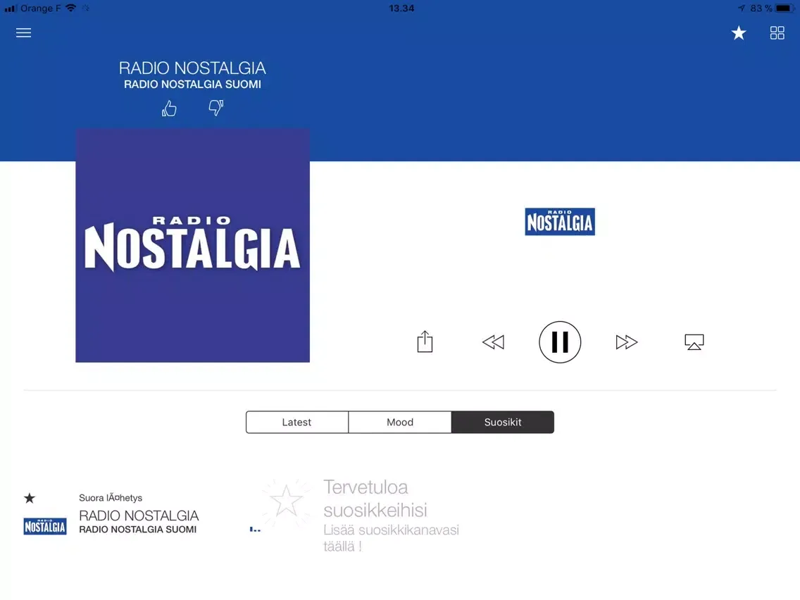 Radio Nostalgia Suomi iPad  স্ক্রিনশট