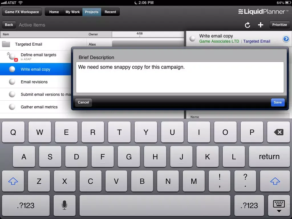 LiquidPlanner - Project Management, Scheduling, Collaboration iPad  Ekran Görüntüleri