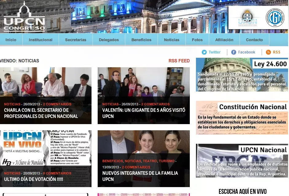 Tangkapan skrin UPCN CONGRESO