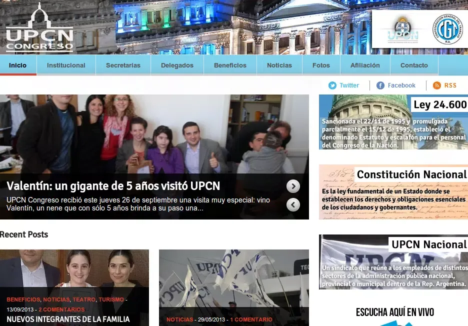 Tangkapan skrin UPCN CONGRESO