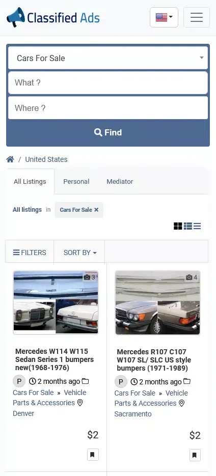 Classified Ads Screenshots