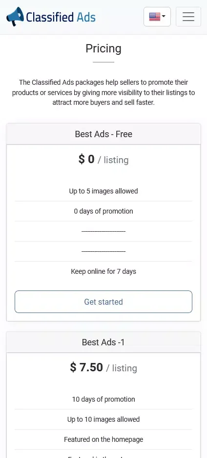 Classified Ads Screenshots