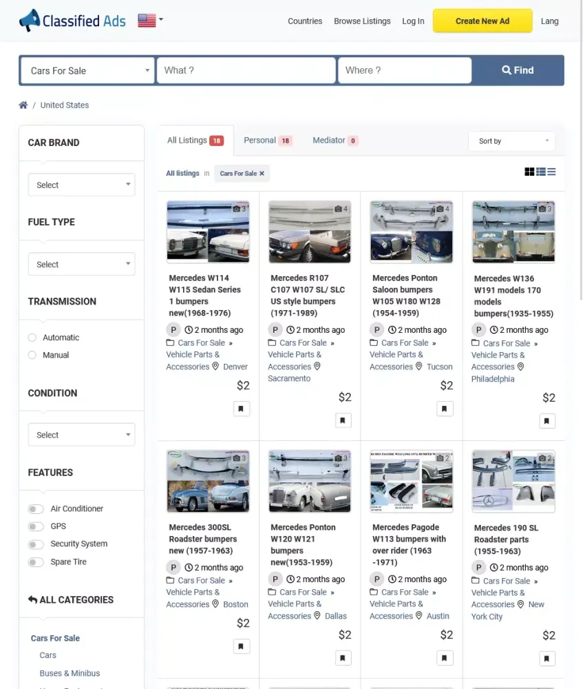 Classified Ads Screenshots