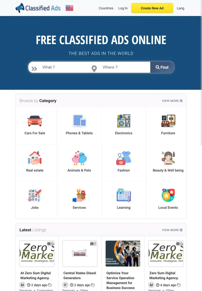 Classified Ads Screenshots
