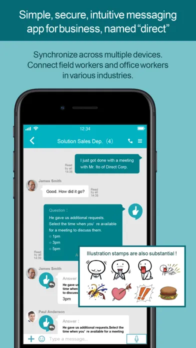 Capturas de tela do direct - Messaging App for Biz