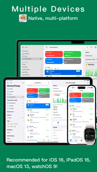 Capturas de tela do MoneyThings - Finance Tracker