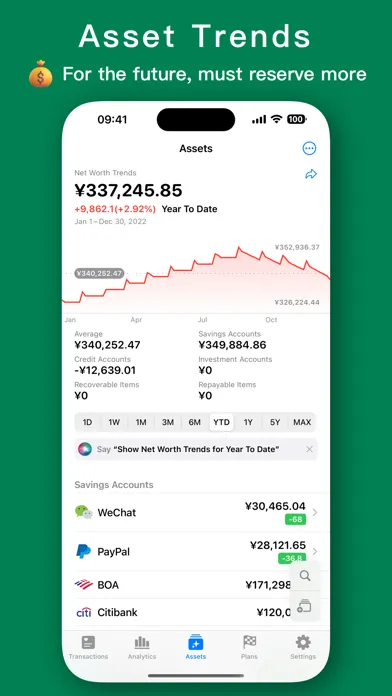 Capturas de tela do MoneyThings - Finance Tracker