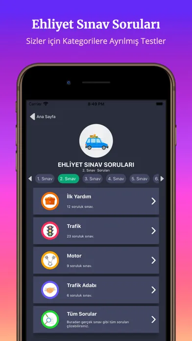 Tangkapan layar Ehliyet Sınav Soruları 2023 TR