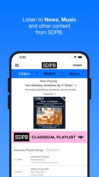 ภาพหน้าจอของ SDPB App