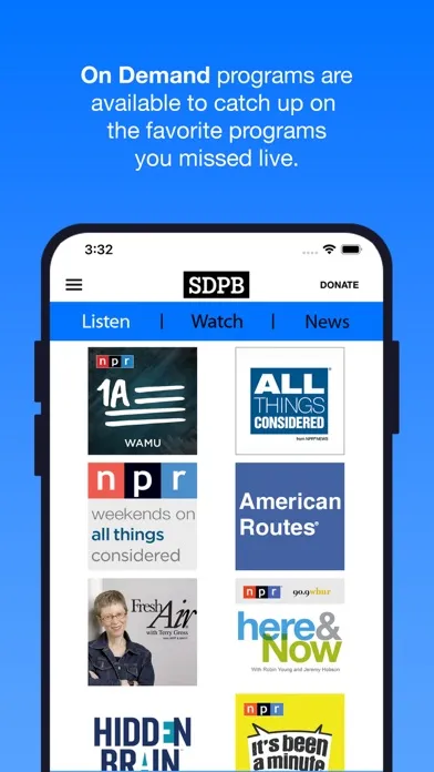 ภาพหน้าจอของ SDPB App