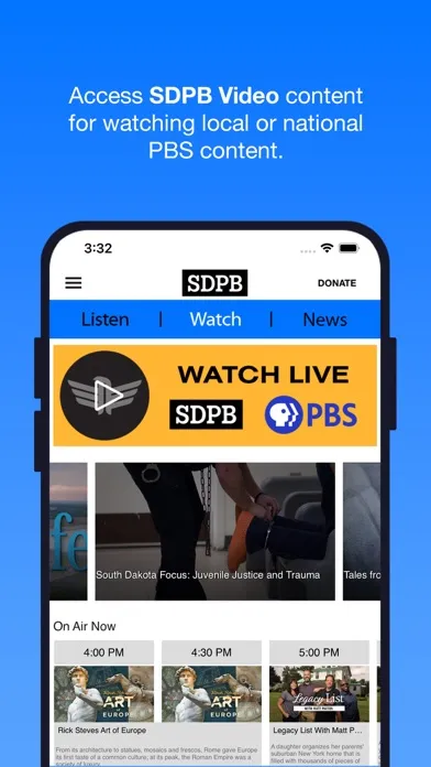 ภาพหน้าจอของ SDPB App