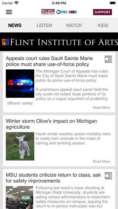 WCMU Public Media App 스크린샷