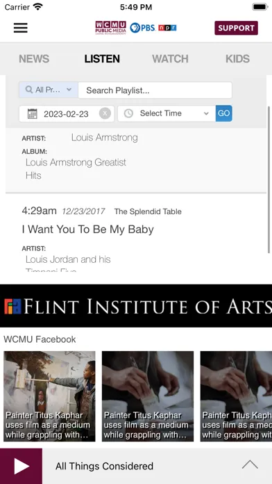 WCMU Public Media App 스크린샷