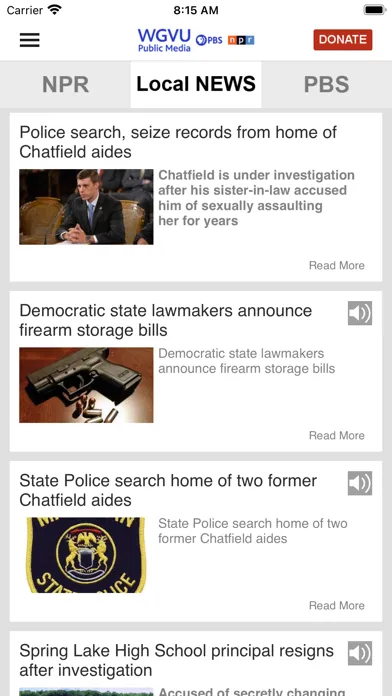 Tangkapan skrin WGVU Public Media App