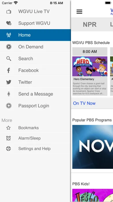 Tangkapan skrin WGVU Public Media App