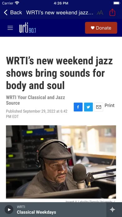 Classical Music & Jazz WRTI Ekran Görüntüleri