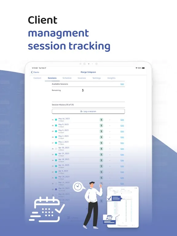 Capturas de pantalla de Session Tracker Client Manager iPad 