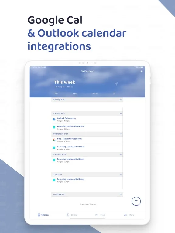Capturas de pantalla de Session Tracker Client Manager iPad 