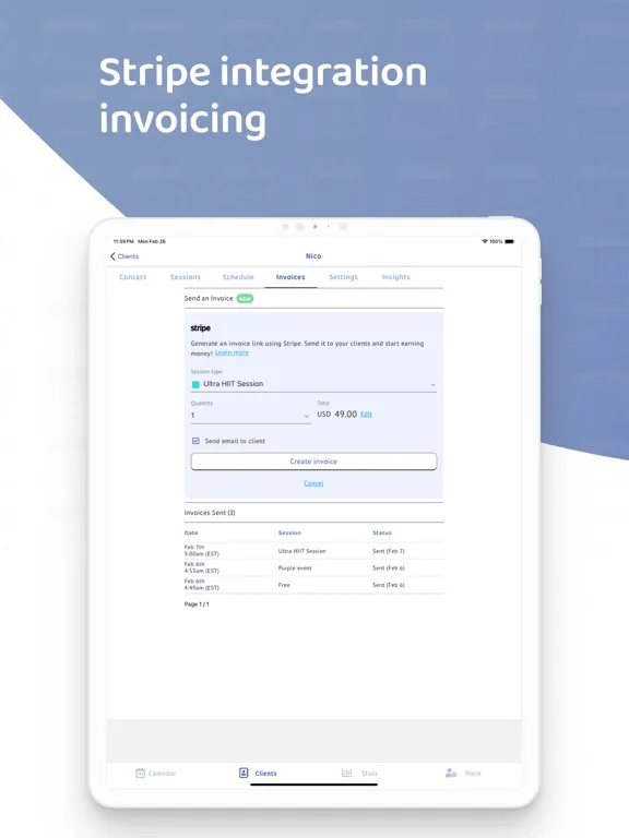 Capturas de pantalla de Session Tracker Client Manager iPad 