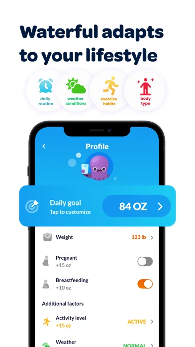 Zrzuty ekranu Waterful® Drink water tracker