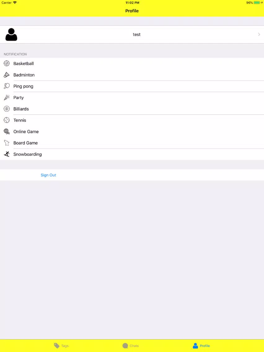 Ảnh chụp màn hình của NASU iPad 