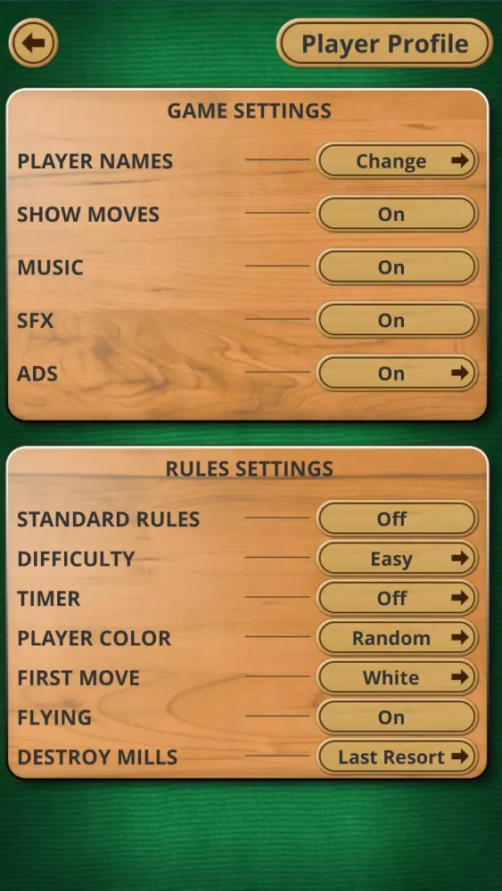 Nine men's Morris (Mills) Screenshots