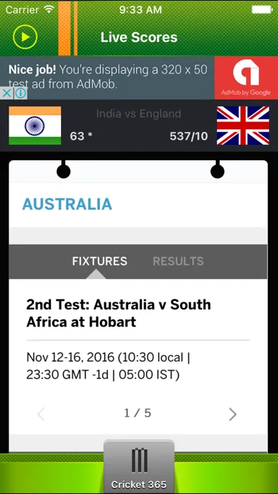 Cricket365 - Australia Screenshots