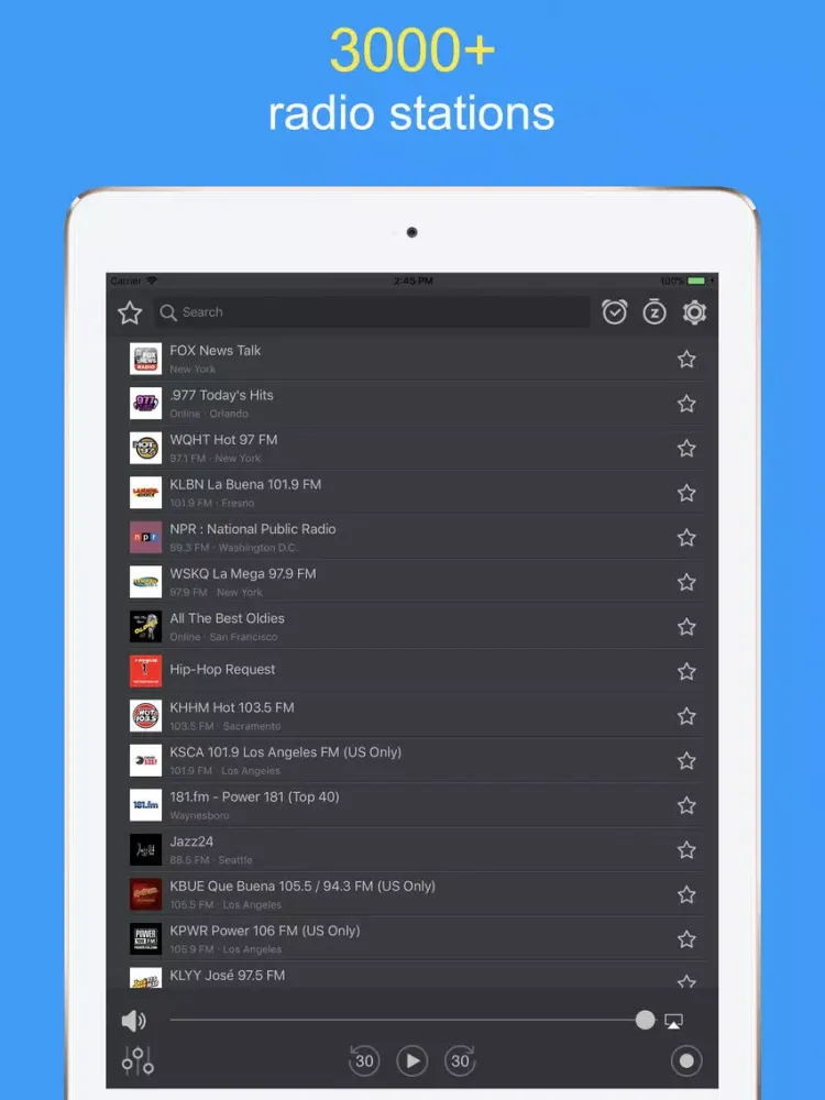 Zrzuty ekranu Radio USA - Listen and Record iPad 