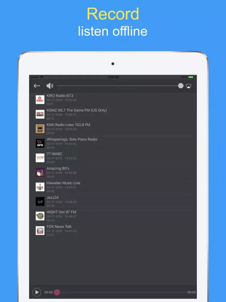 Zrzuty ekranu Radio USA - Listen and Record iPad 
