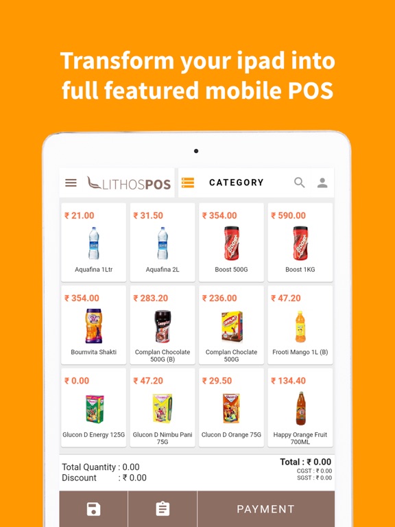 Lithos POS iPad  Screenshots