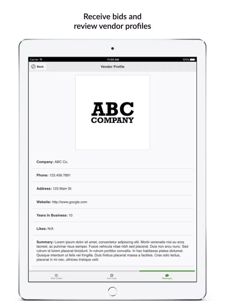 Capturas de tela do Litigation Bids iPad 