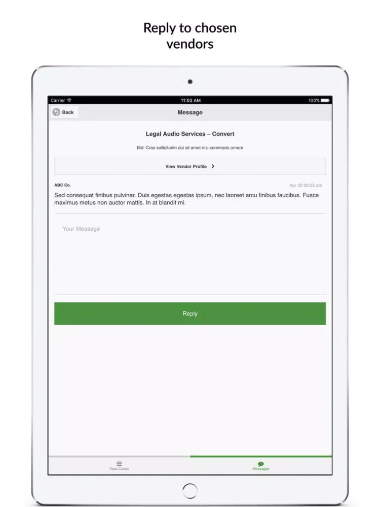 Capturas de tela do Litigation Bids iPad 