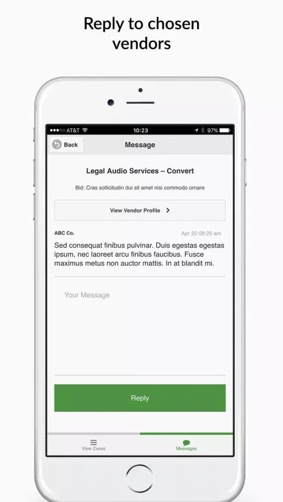 Capturas de tela do Litigation Bids