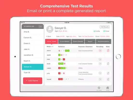 Articulation Test Center iPad  スクリーンショット