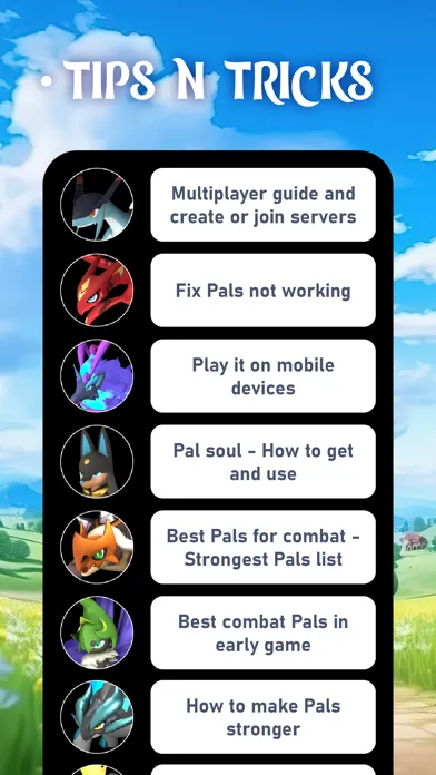 Pals Guide For Palworld Game स्क्रीनशॉट