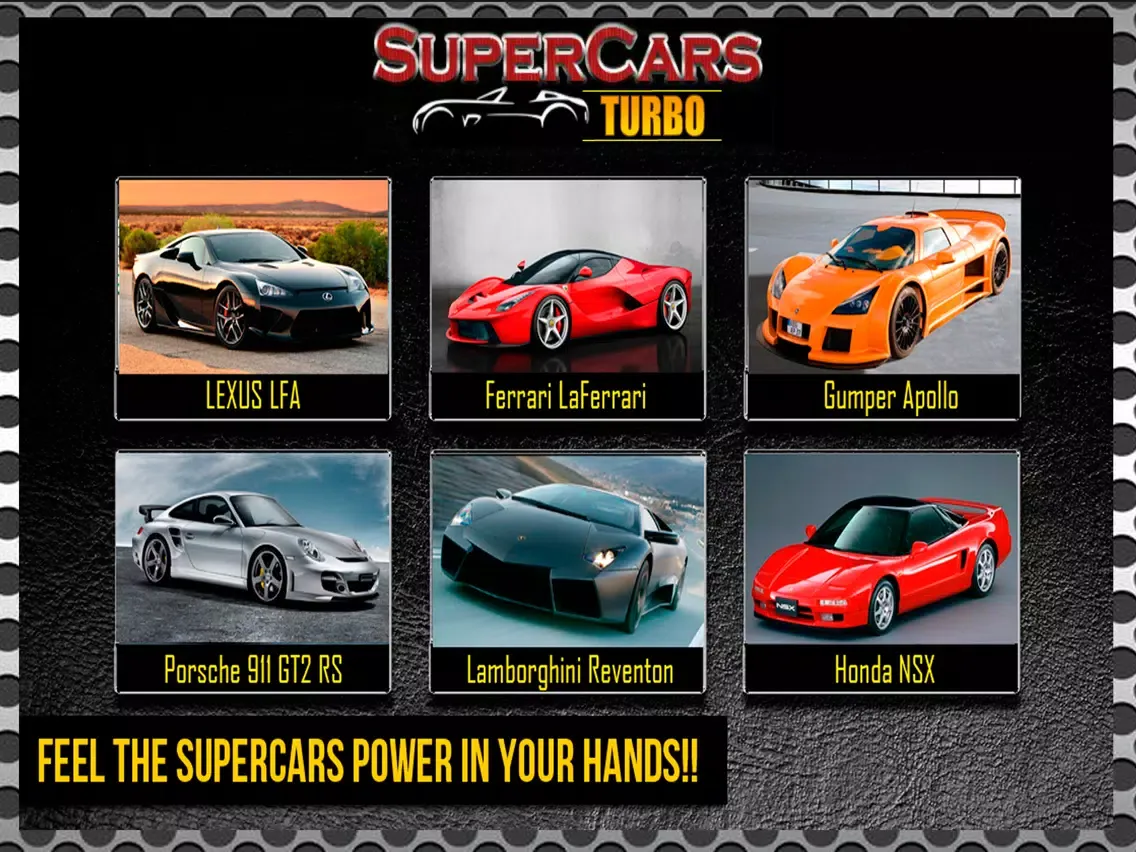 SuperCars Sounds TURBO iPad  Ekran Görüntüleri