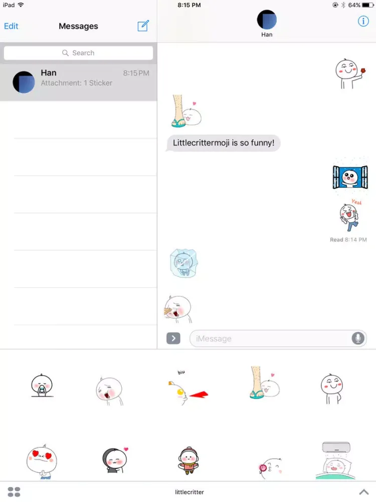 ภาพหน้าจอของ Littlecrittermoji iPad 