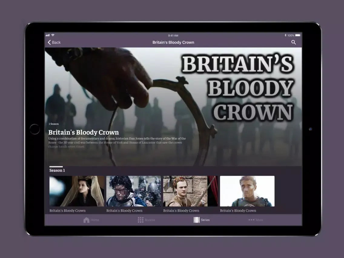Tangkapan skrin Timeline History Channel iPad 