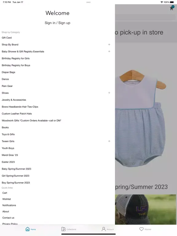Tangkapan skrin Little Feet Boutique iPad 