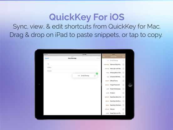 QuickKey - Text Expansion iPad  スクリーンショット