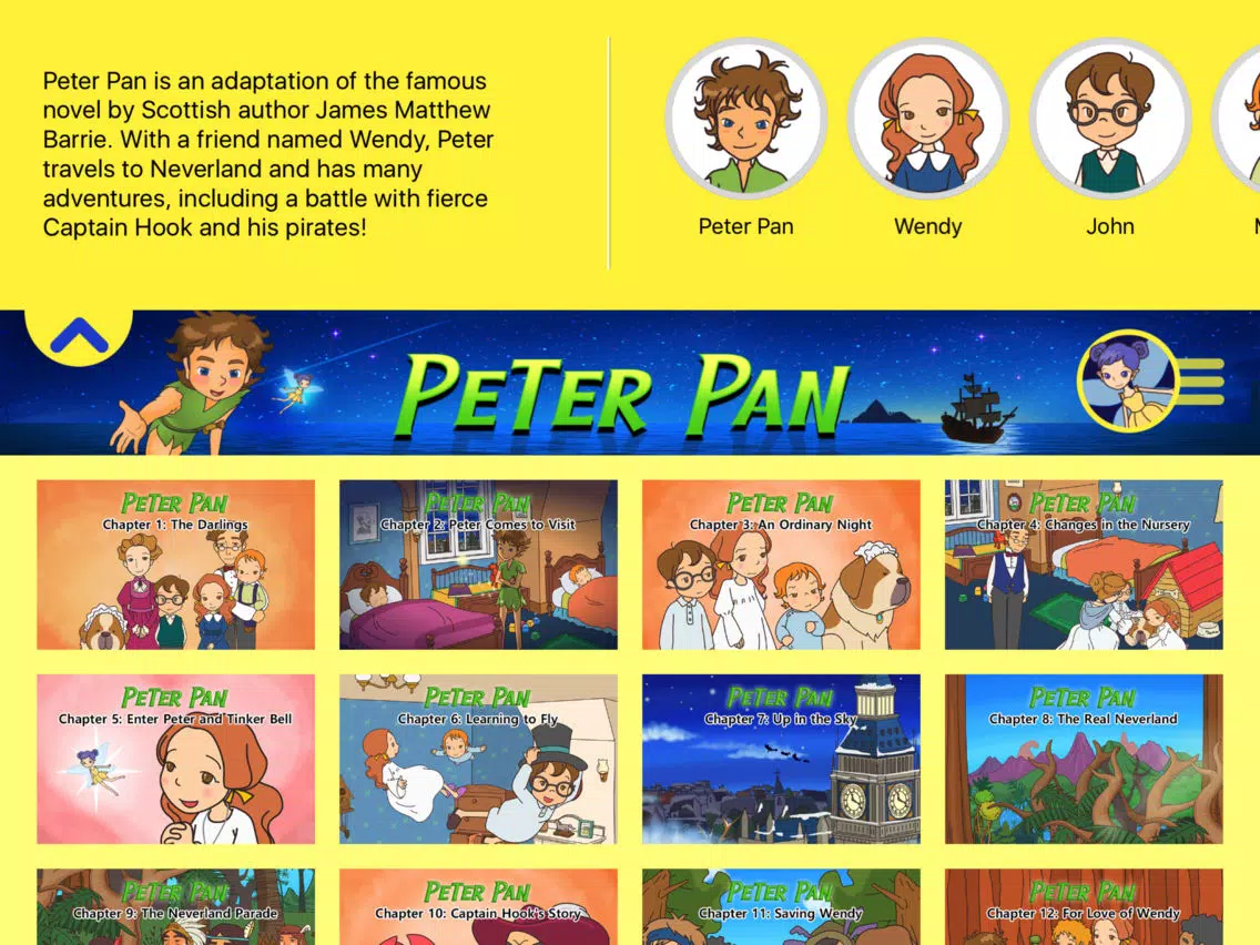 Capturas de tela do Peter Pan - Little Fox Storybook iPad 