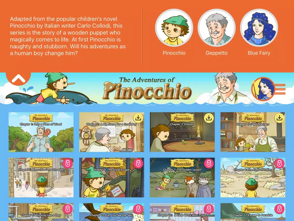 Capturas de tela do Pinocchio - Little Fox Storybook iPad 