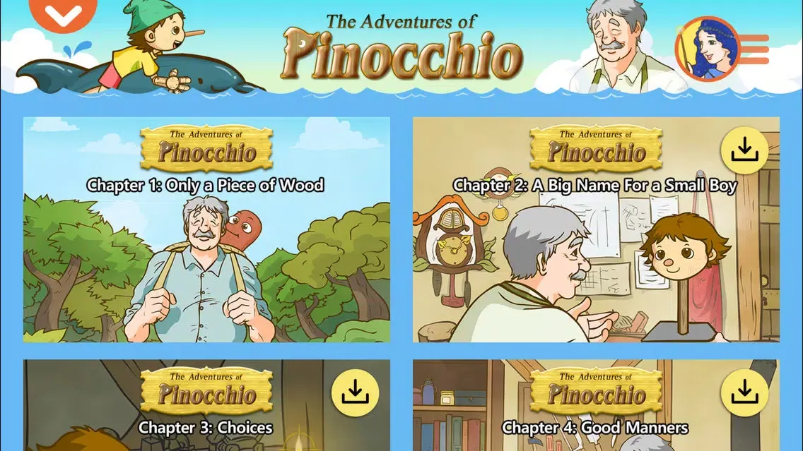 Capturas de tela do Pinocchio - Little Fox Storybook