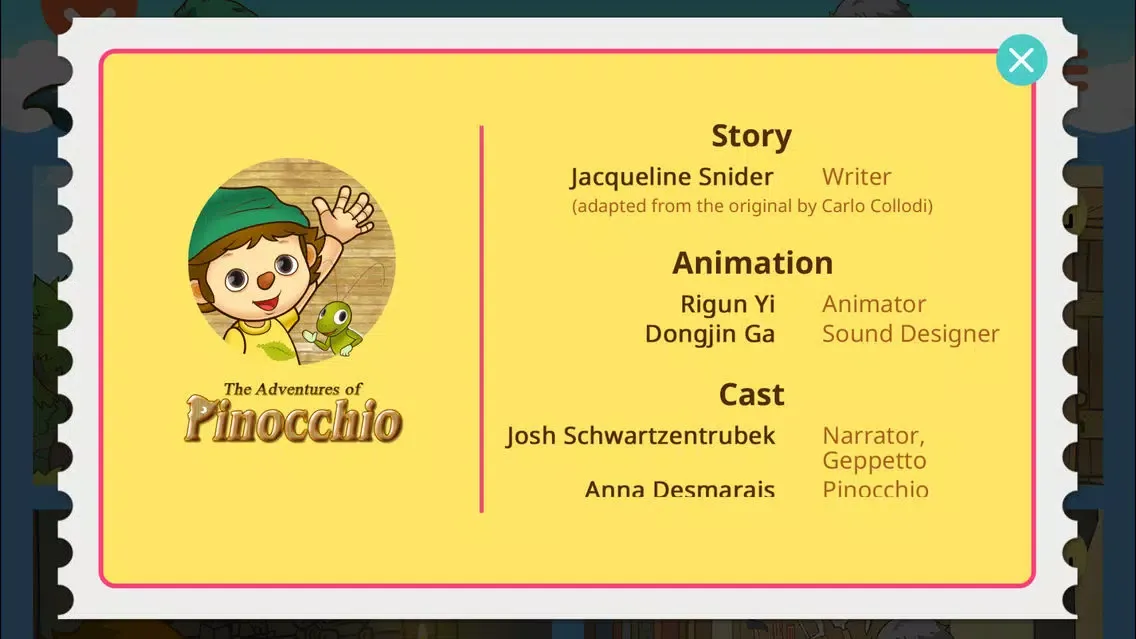 Capturas de tela do Pinocchio - Little Fox Storybook