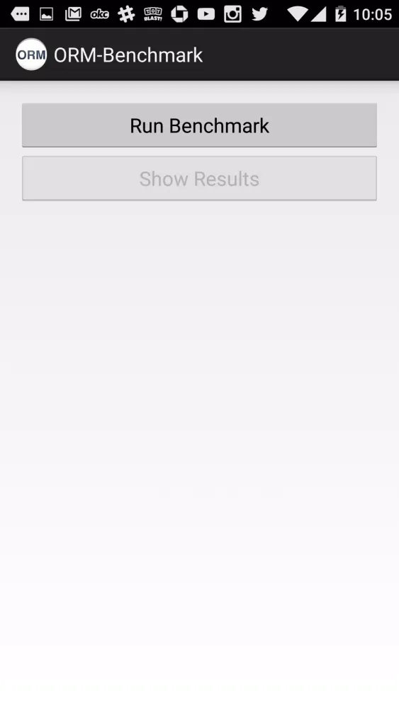 Screenshot di Database Benchmarks!