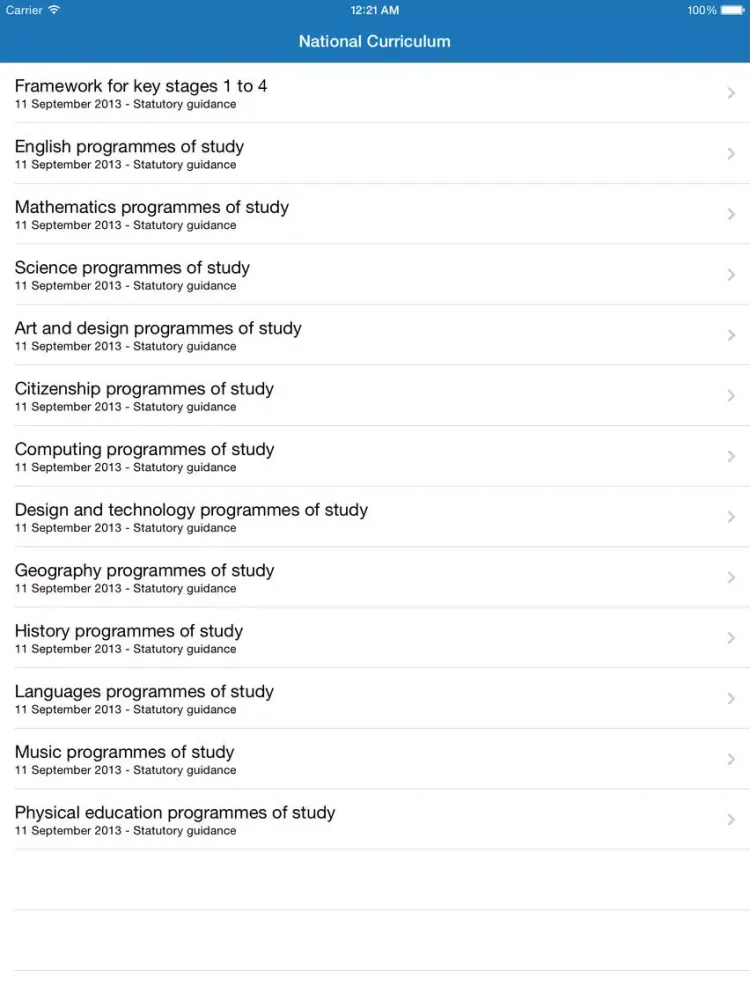 Скриншоты National Curriculum iPad 